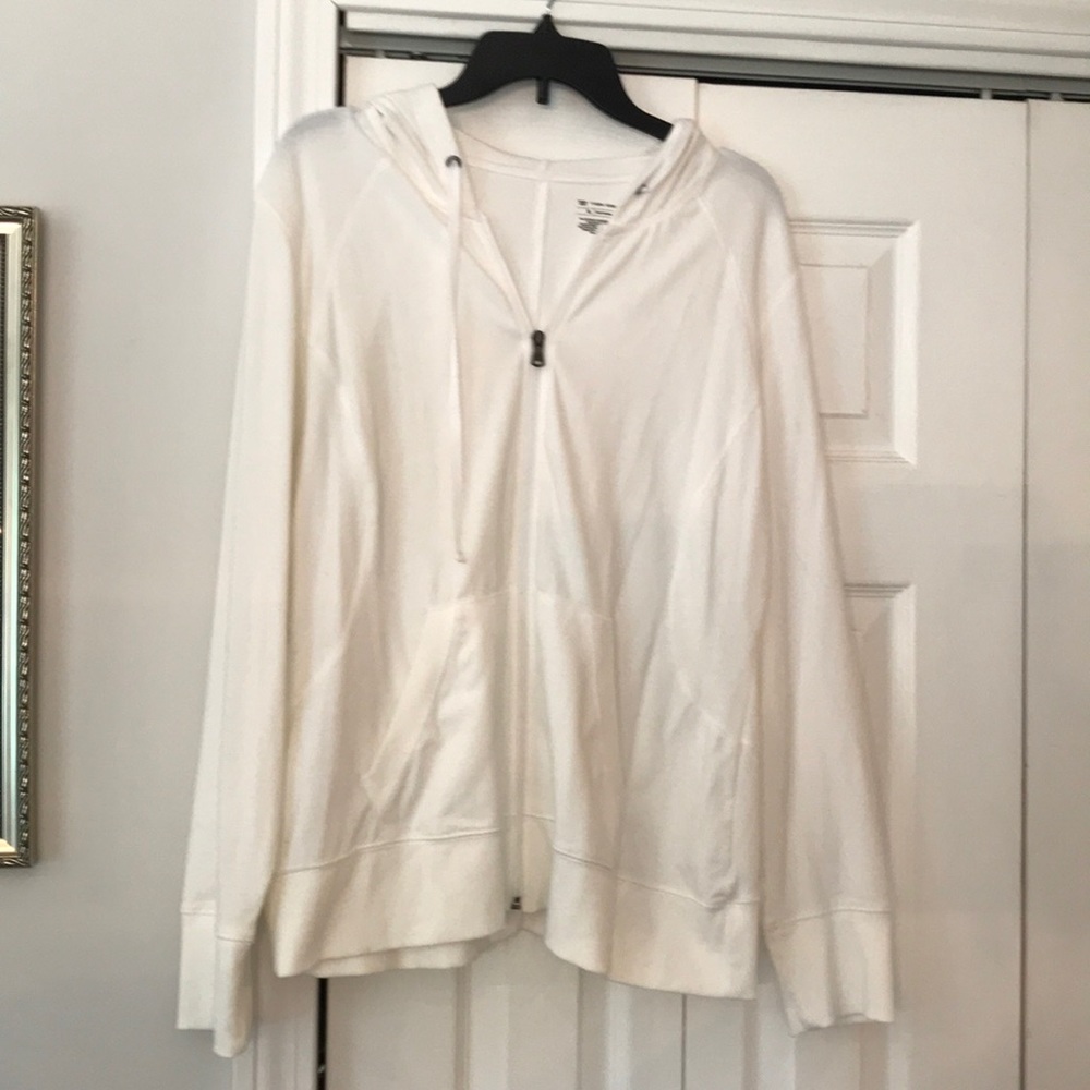 White hooded sweatshirt, never worn XL